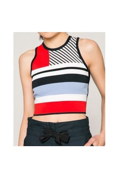 Top crop cu imprimeu