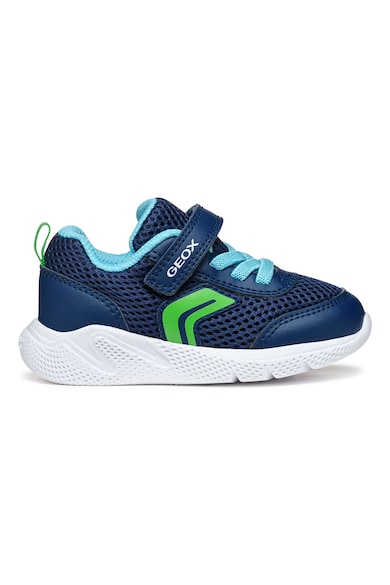 Pantofi sport Sprintye din plasa si insertii din piele ecologica - Verde lime/Bleumarin