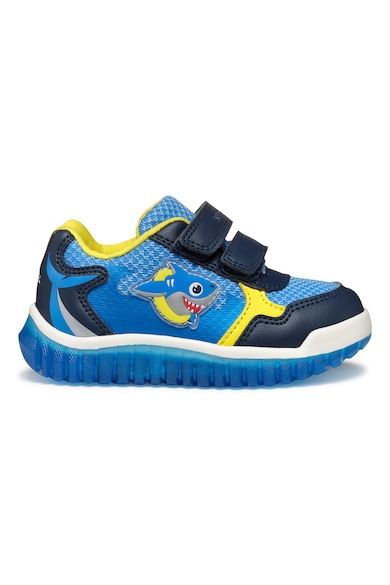 Pantofi sport cu LED-uri si velcro - Turcoaz/Bleumarin