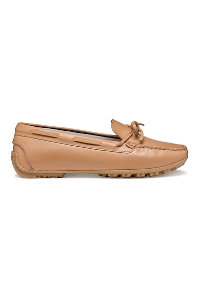 Pantofi loafer de piele cu funda - Maro camel