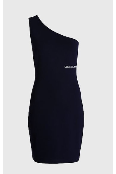 Rochie pe umar cu print logo -