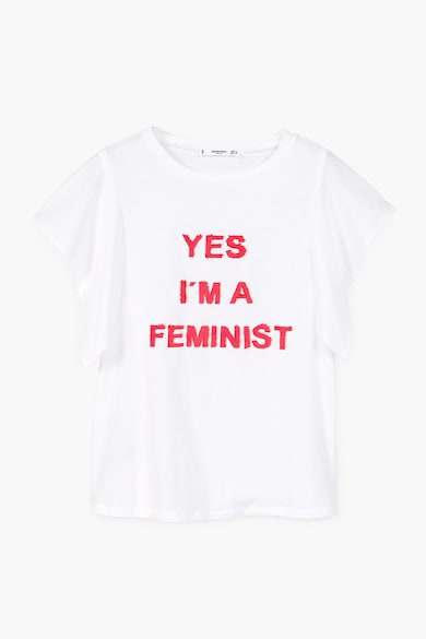 Mango Tricou cu imprimeu text Feminist Femei