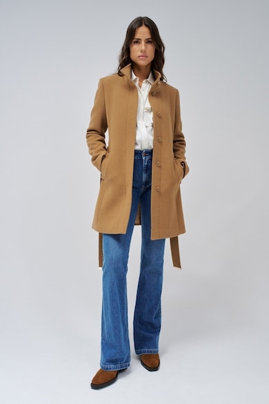 Palton slim fit din amestec de lana Grace, Caramel Salsa Jeans - Caramel