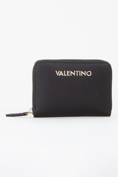 Portofel de piele ecologica cu fermoar Alexia - Negru