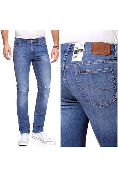 Blugi Barbati - Rider - W29-L34 - Bumbac - Fermoar - Lungi - Talie Medie - 5 Bunzuare - High-Quality - Albastru