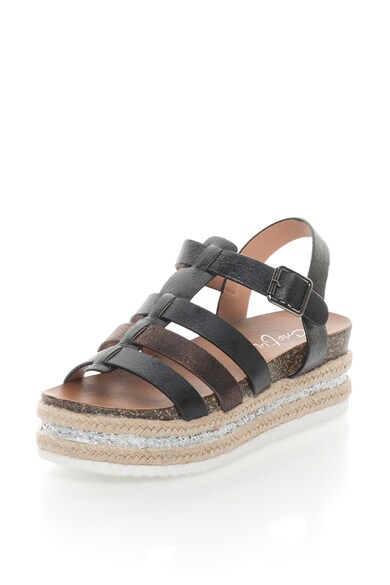 Cristin Sandale flatform tip espadrila cu barete multiple Carolina Femei