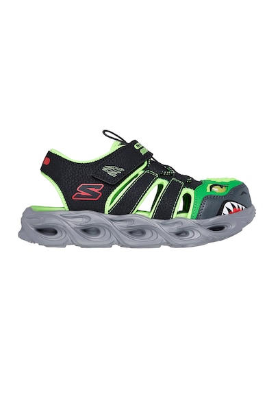 Sandale cu velcro Thermo Splash - Negru/Verde lime