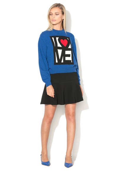 Love Moschino Pulover tricotat fin cu imprimeu emblematic Femei