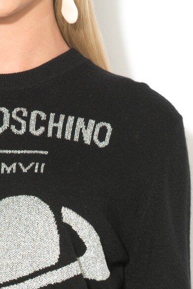 Love Moschino Pulover cu imprimeu argintiu Femei