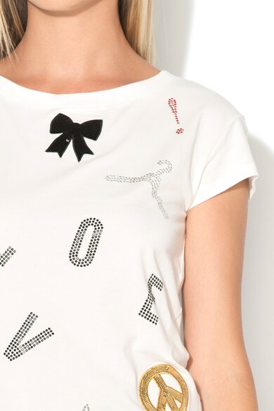 Love Moschino Tricou cu paiete si strasuri Femei