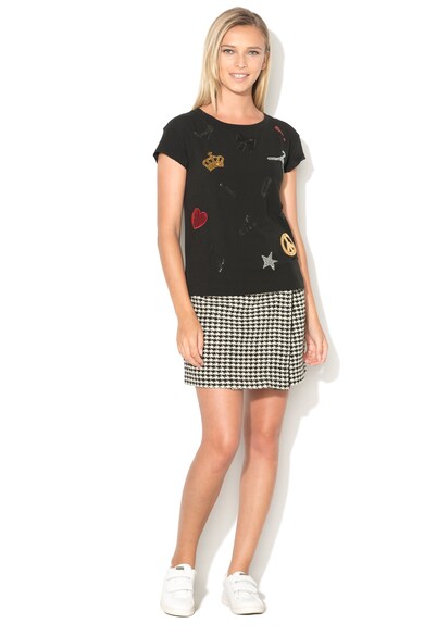 Love Moschino Tricou cu paiete si strasuri Femei