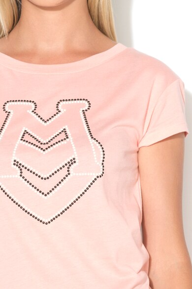 Love Moschino Tricou din amestec de modal cu logo din margele Femei