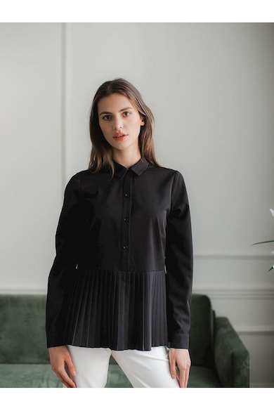 Bluza dama - neagra - maneci lungi - semi fermoar - poliester