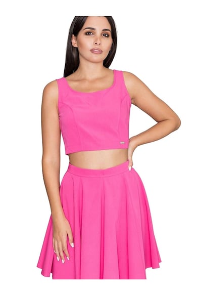 Set top + fusta scurt - evazat - elegant - violet - poliester-viscoza