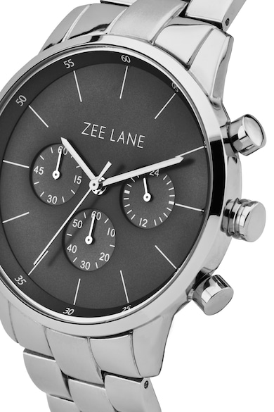 Zee Lane Collection Ceas cronograf rotund, Argintiu/Negru Barbati