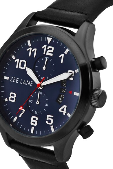 Zee Lane Collection Chrono Karóra Bőrszíjjal, Fekete/Kék férfi