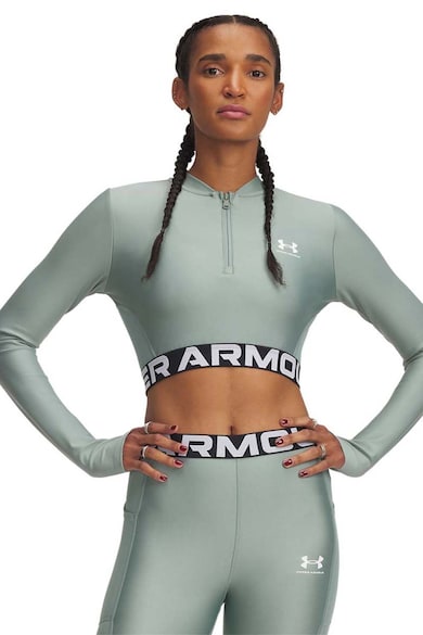 Bluza crop pentru fitness Heatgear - Verde deschis