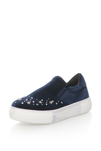 Oakoui Pantofi slip-on flatform catifelti cu strasuri Eva Femei