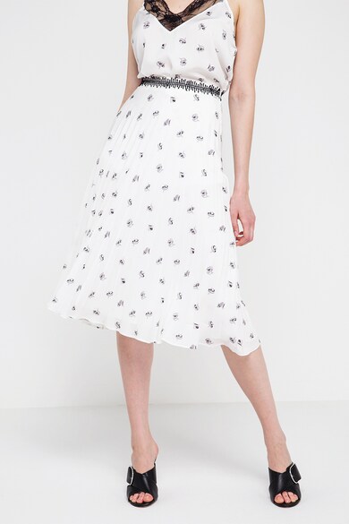 NG Style Среднодълга плисирана пола с флорален десен Жени