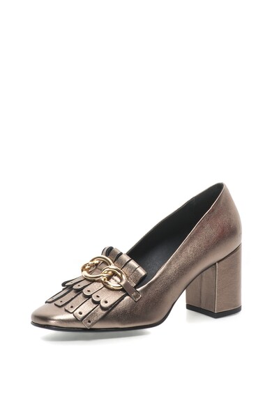 Tosca Blu Кожени обувки с масивен ток и метален детайл Жени