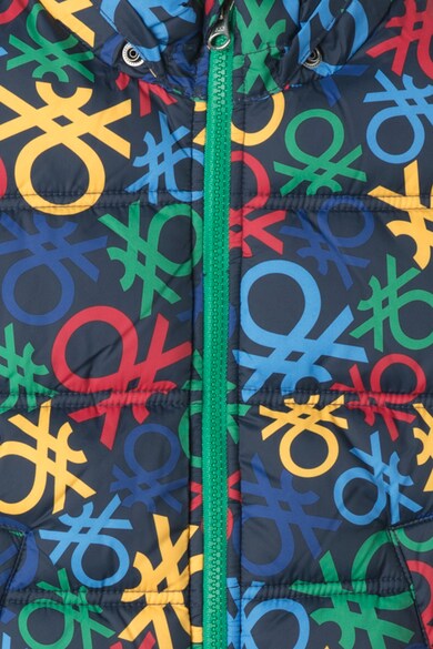 United Colors of Benetton Vesta impermeabila cu vatelina si logo Baieti