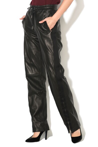 Diesel Black Gold Pantaloni de piele cu slituri cu fermoar Pezunet Femei