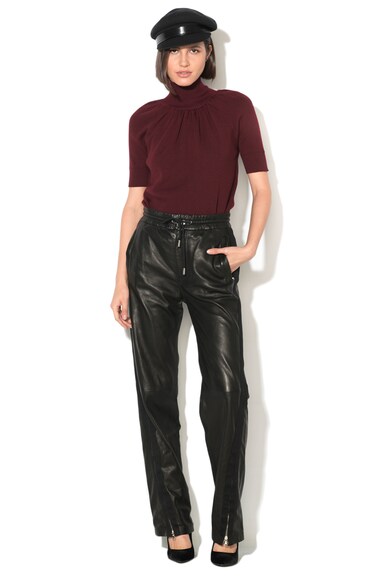 Diesel Black Gold Pantaloni de piele cu slituri cu fermoar Pezunet Femei