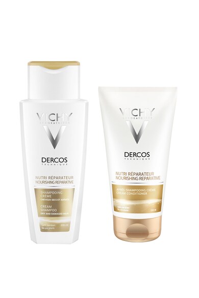 Vichy Set ingrijire par  Dercos Nourishing Reparative nutrireparator pentru par uscat: Sampon, 200 ml + Balsam, 150 ml Femei