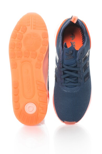 adidas Originals Pantofi sport ZX Flux Racer, Albastru petrol/Oranj Baieti