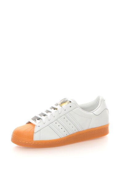 adidas Originals Pantofi sport Superstar 80S DLX, Alb/Oranj Barbati