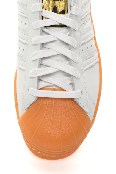 adidas Originals Pantofi sport Superstar 80S DLX, Alb/Oranj Barbati