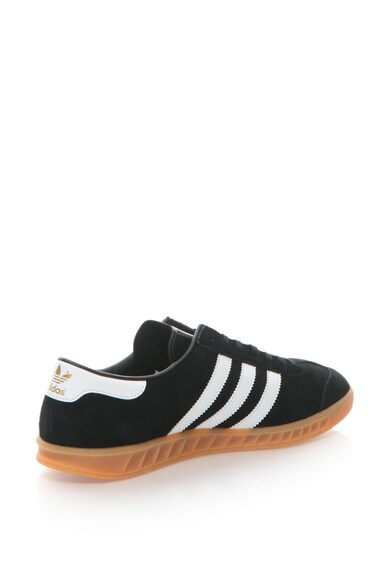 adidas Originals Pantofi sport cu dungi emblematice Hamburg, Negru/Alb Barbati