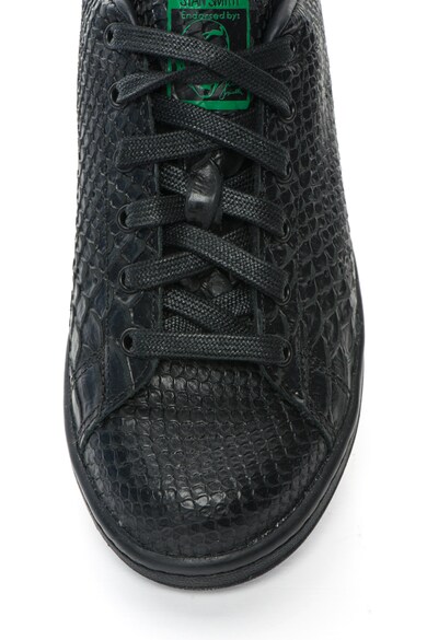 adidas Originals Pantofi sport de piele cu model reptila Stan Smith, Negru/Verde Femei