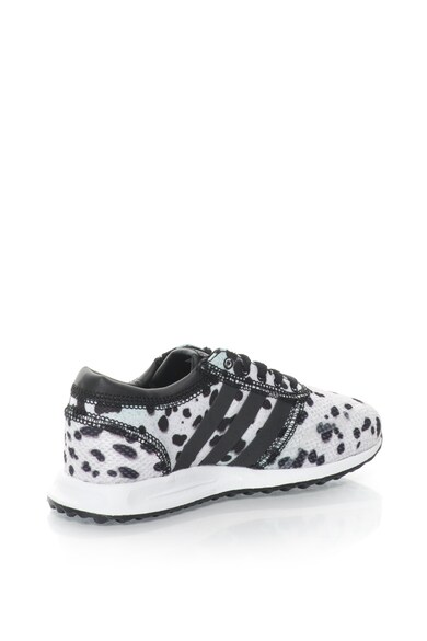 adidas Originals Pantofi sport cu imprimeu abstract si detalii peliculizate Los Angeles, Negru/Alb prafuit Baieti