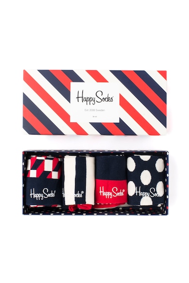 Happy Socks Set de sosete 3/4 cu diverse modele, unisex - 4 perechi Femei