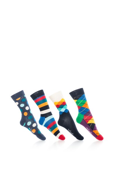 Happy Socks Set de sosete 3/4 cu diverse modele, unisex - 4 perechi Barbati