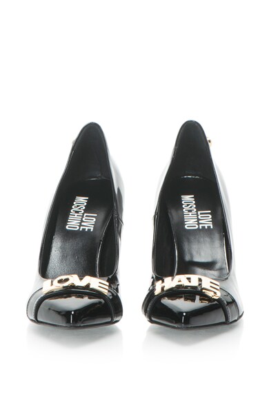 Love Moschino Лачени обувки с остър връх и метална апликация Жени