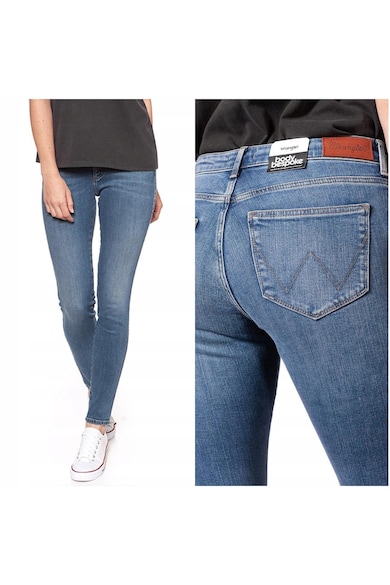 Blugi Dama - Skinny W24-L32 - Bumbac - Zipper - Lung - 5 Buzunare 2 Mari 2 Medii Externe1 Mic Intern - Talie Joasa - Albastru