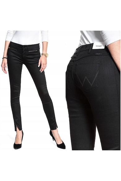 Blugi Dama - Corynn - W26-L32 - Bumbac - Fermoar - Lungi - Talie Medie - 4 Bunzuare - High-Quality - Negru