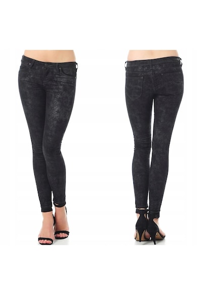 Blugi Dama - Scarlett - W24-L31 - Bumbac - Fermoar - Lungi - Talie Medie - 5 Bunzuare - High-Quality - Negru