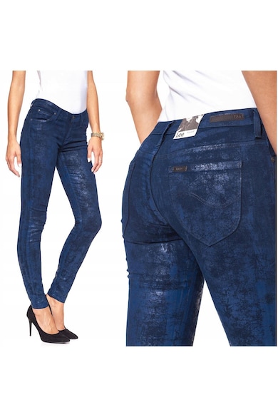 Blugi Dama - Scarlett - W25-L33 - Bumbac - Fermoar - Lungi - Talie Medie - 5 Bunzuare - High-Quality - Albastru Inchis