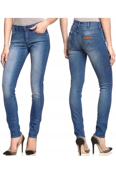 Blugi Dama - Corynn - W25-L32 - Bumbac - Fermoar - Lungi - Talie Medie - 5 Bunzuare - High-Quality - Albastru