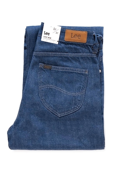 Blugi Dama - Loose Mom - W28-L33 US - Bumbac - Fermuar - Lung - 89 Buzunare 2 Mari 2 Medii Exterioare 1 Mic Interior - Talie Inalta - Albastru