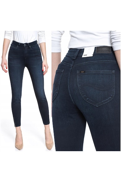 Blugi Dama - Scarlett High Zip - W24-L31 - 100% Bumbac - Fermoar - Lungi - 5 Buzunare - High-Quality - Albastru