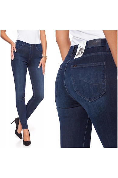 Blugi Dama - Scarlett High - W24-L31 US - Bumbac - Zipper - Lung - 5 Buzunare 2 Mari 2 Medii Exterioare 1 Mic Interior - Talie Inalta - Albastru