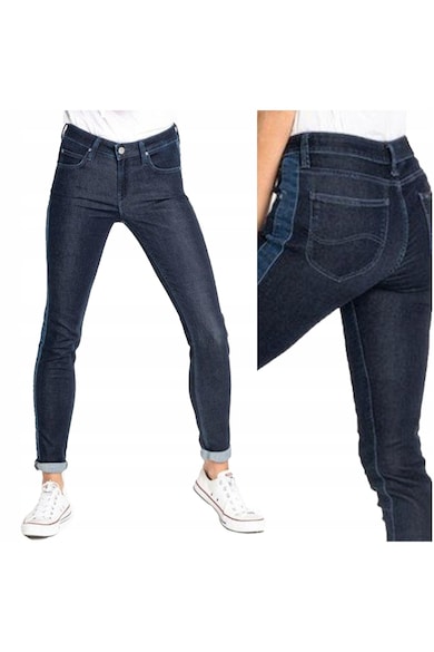 Blugi Dama - Scarlett Dressed W28-L33 - Bumbac - Fermuar - Lung - 72 Buzunare 2 Mari 2 Medii Exterioare1 Mic Interior - Talie Regulara - Albastru