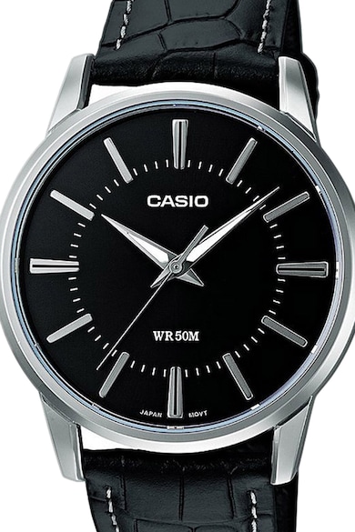 Casio Ceas cu o curea de piele Collection, Negru Barbati