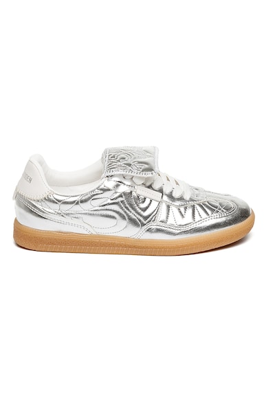 Pantofi sport de piele cu cusaturi decorative - Argintiu