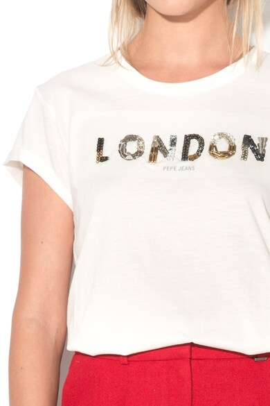 Pepe Jeans London Tricou supradimensionat cu paiete Andrea Femei