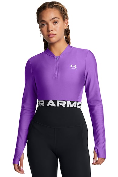 Bluza crop pentru fitness Heatgear - Albastru lavanda